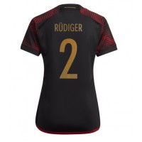 Germany Antonio Rudiger #2 Replica Away Shirt Ladies World Cup 2022 Short Sleeve